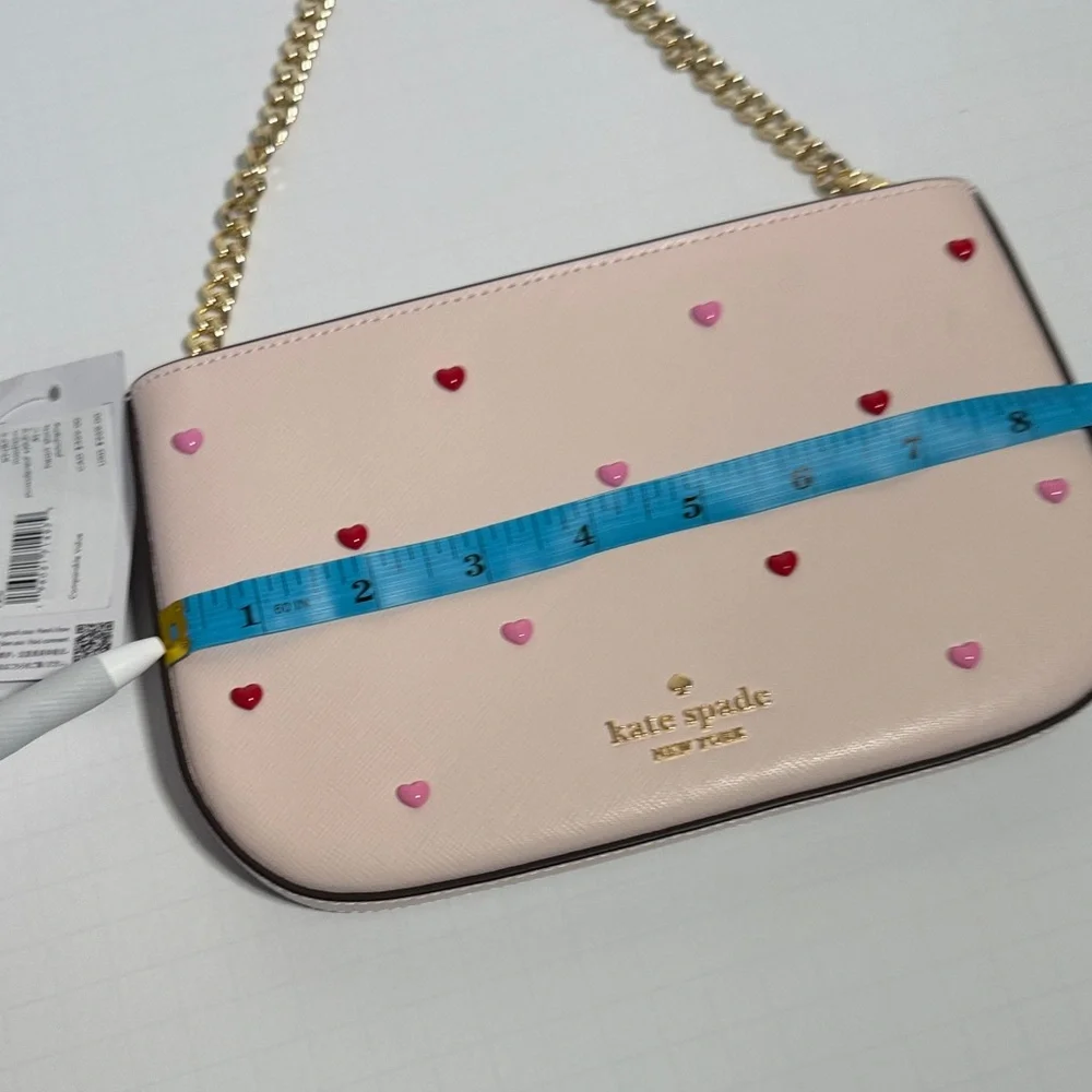 Kate Spade Madison Valentine Blush Pink and Red Heart Shoulder Bag - Picture 9 of 12